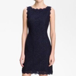 Adrianna Papell Navy lace sleeveless dress NWT